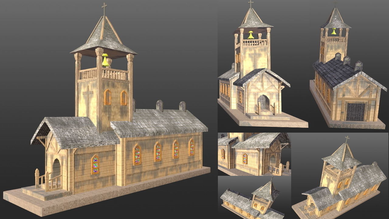 Wild West Town Game Assets Bundle Pack - Lowpoly 3D PBR Models Low-poly 3D model_15