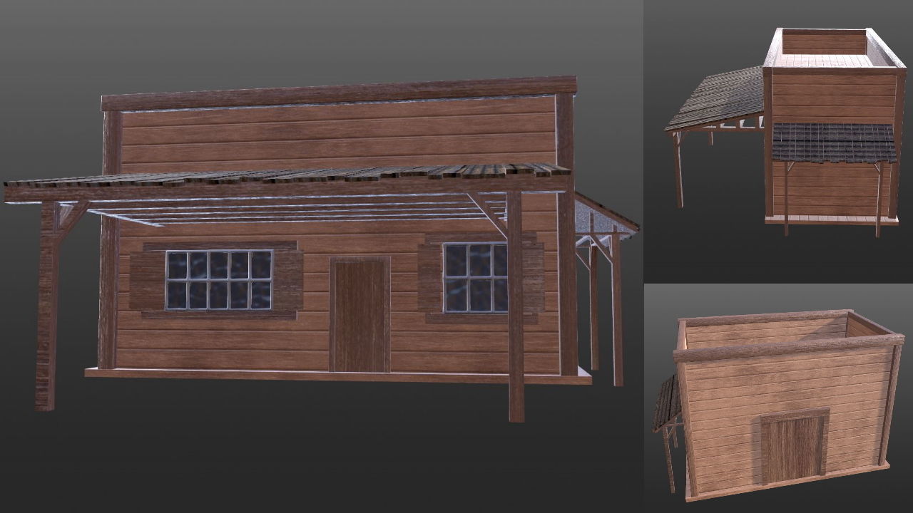 Wild West Town Game Assets Bundle Pack - Lowpoly 3D PBR Models Low-poly 3D model_11