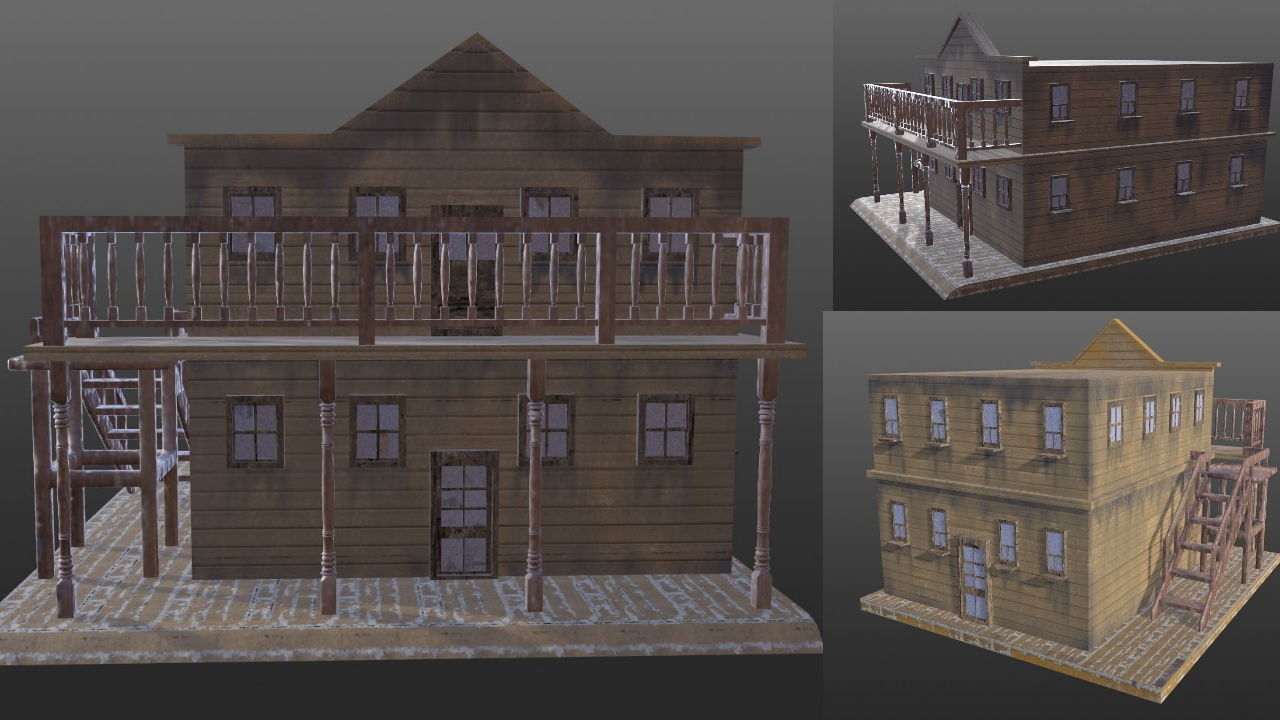 Wild West Town Game Assets Bundle Pack - Lowpoly 3D PBR Models Low-poly 3D model_10