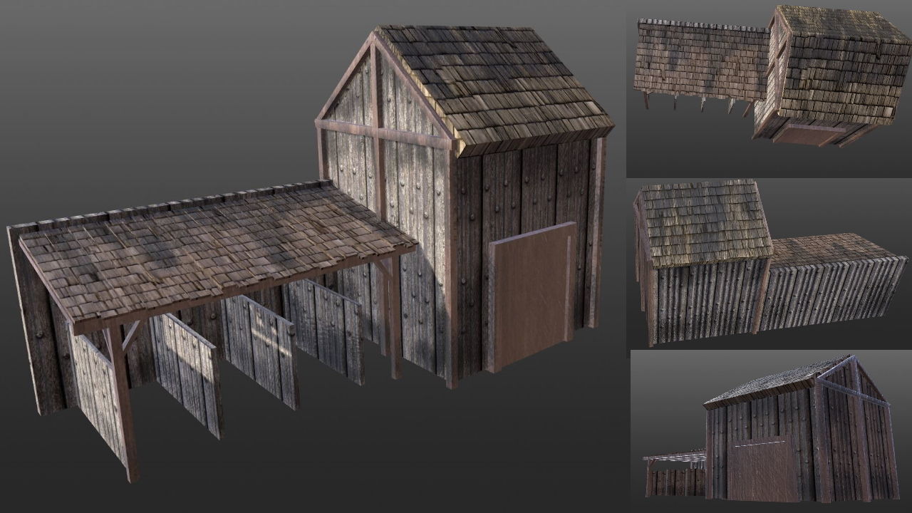 Wild West Town Game Assets Bundle Pack - Lowpoly 3D PBR Models Low-poly 3D model_12