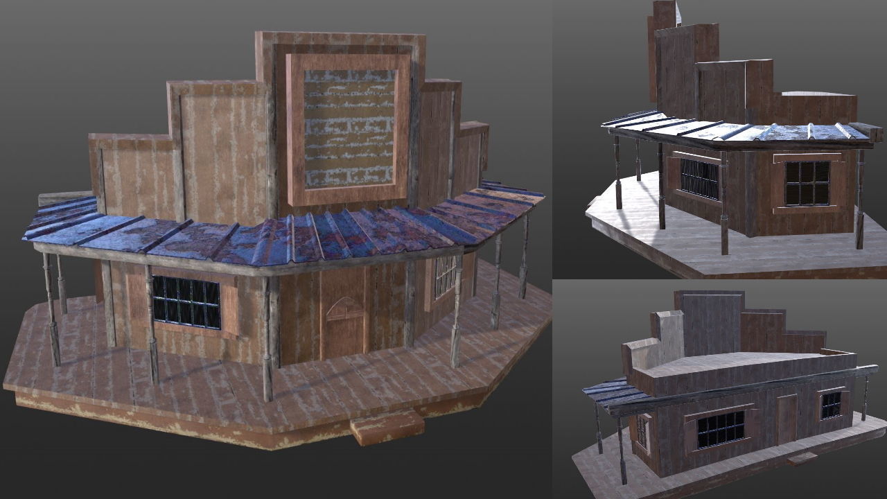 Wild West Town Game Assets Bundle Pack - Lowpoly 3D PBR Models Low-poly 3D model_6