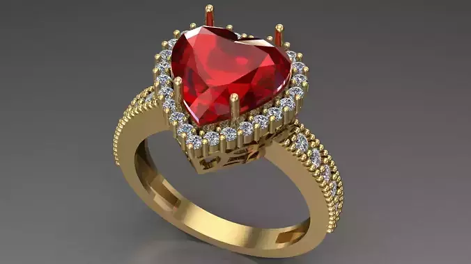 heart ring 3D print model