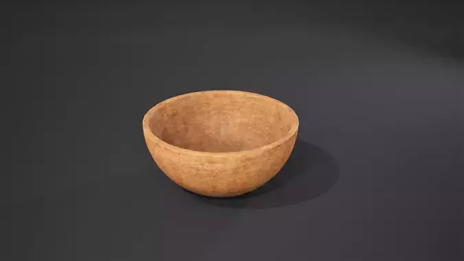 Bowl Game-Ready wooden cup Low-poly 3D model