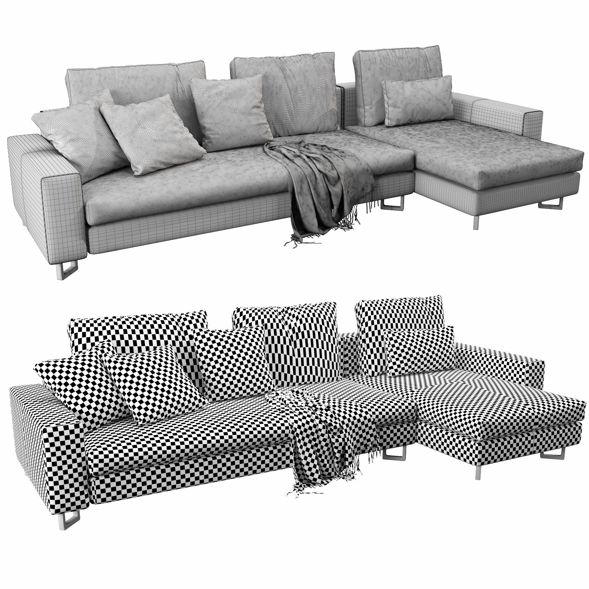 Large Chaise Lounge 3D model_6