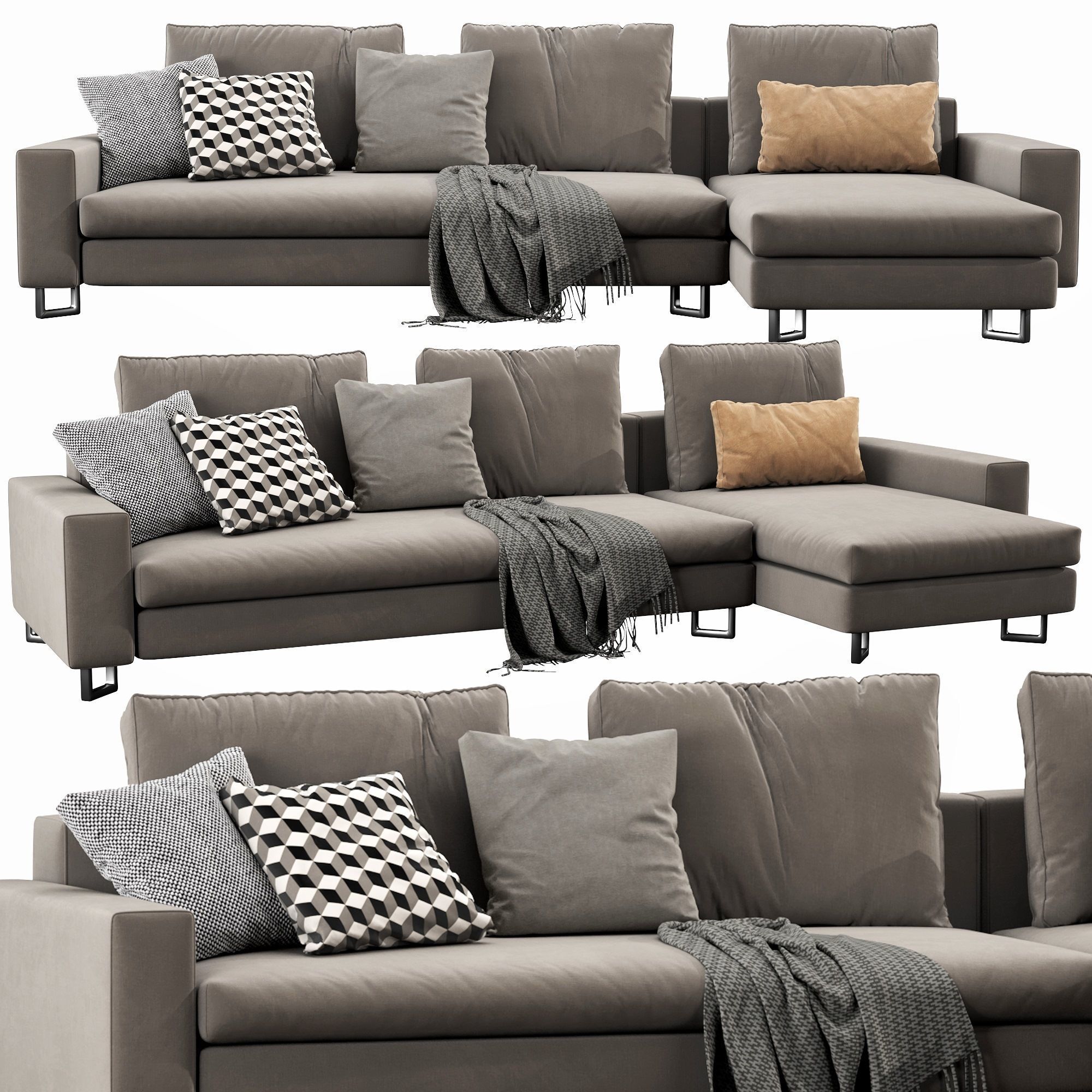 Large Chaise Lounge 3D model_2