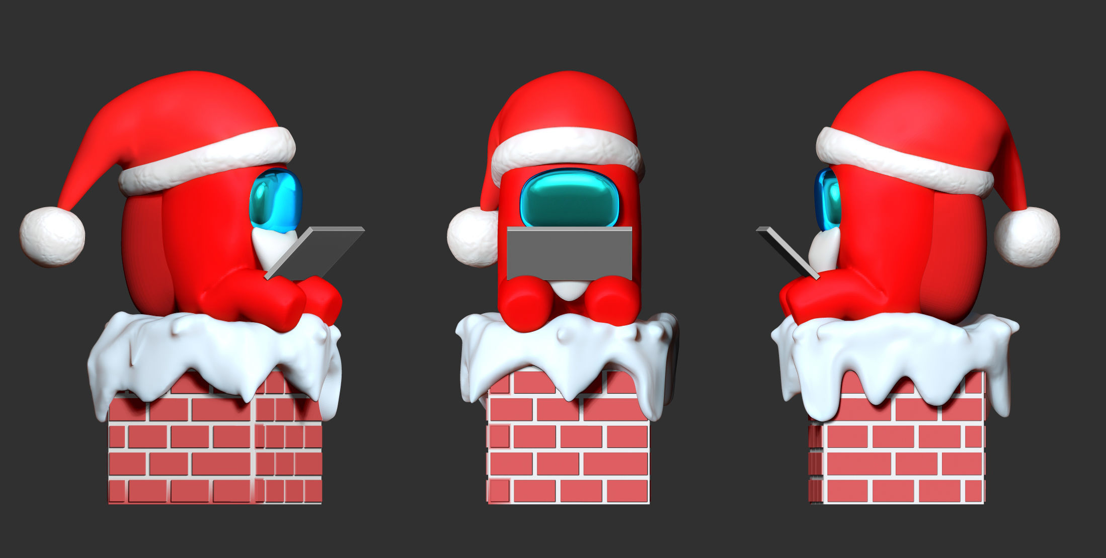Santa Among Us Free 3D print model_16