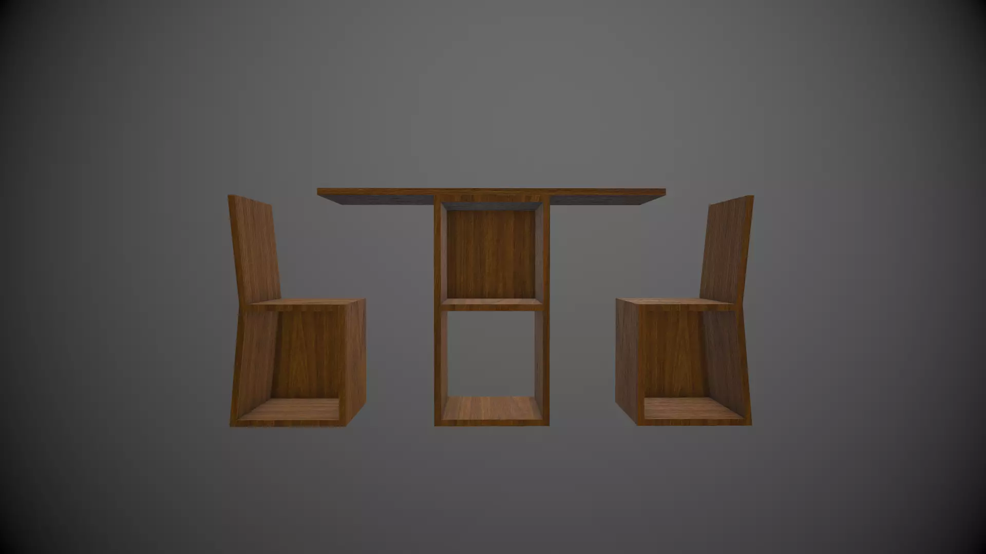 Box Table Low-poly 3D model_0