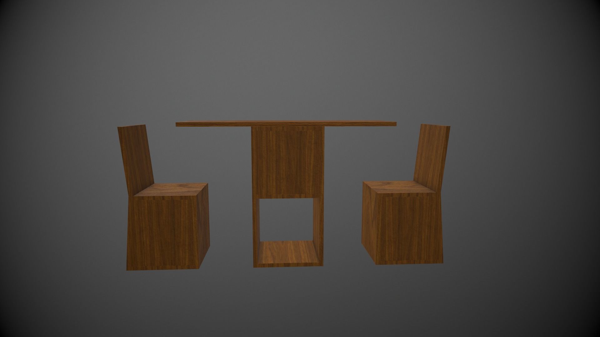 Box Table Low-poly 3D model_3