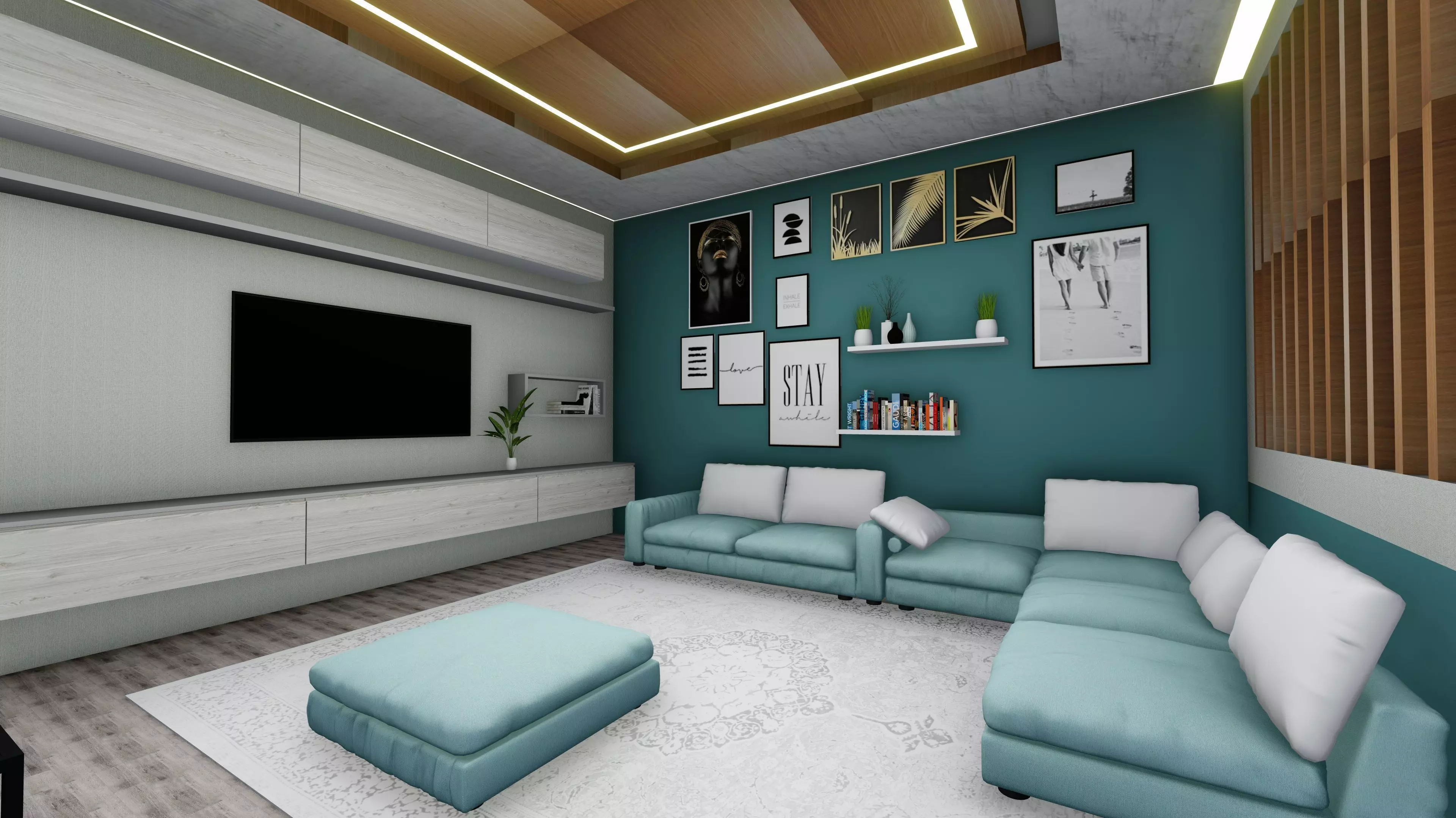 hall interior realistic model  3D model_0