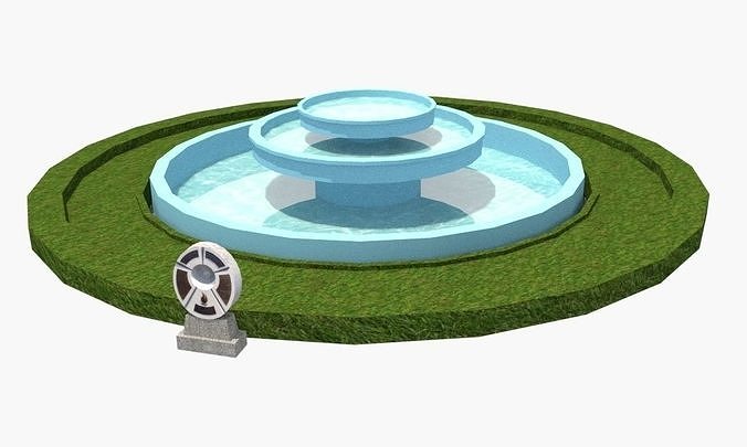 May 18 Democracy Plaza fountain and a memorial Free 3D model