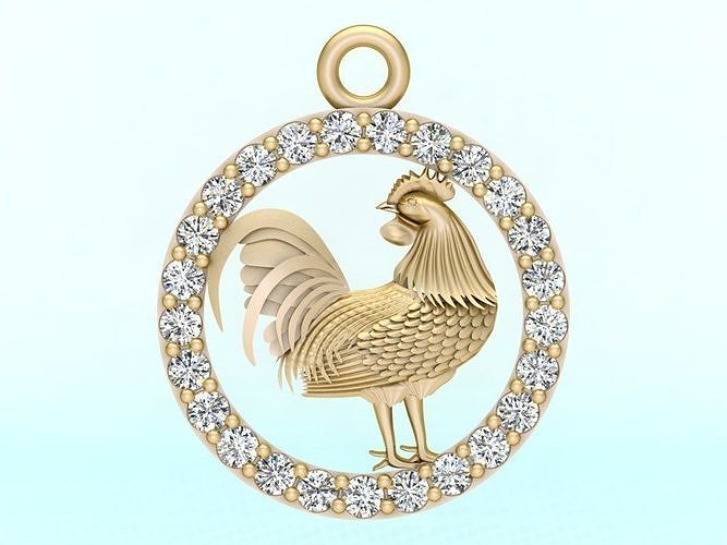 Chicken pendant 3D print model