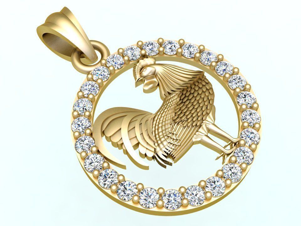 Chicken pendant 3D print model_1