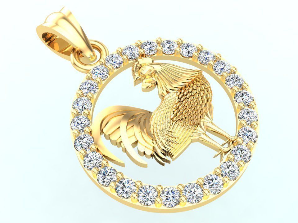 Chicken pendant 3D print model_6