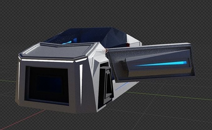 Floating Futuristic Car based on Tesla Cybertruck Free low-poly 3D model