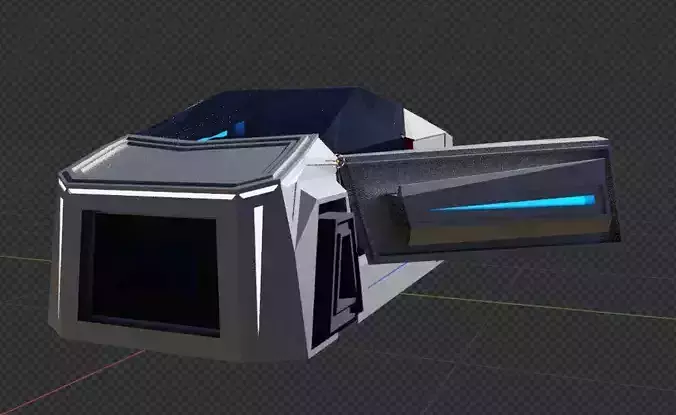 Floating Futuristic Car based on Tesla Cybertruck Free low-poly 3D model