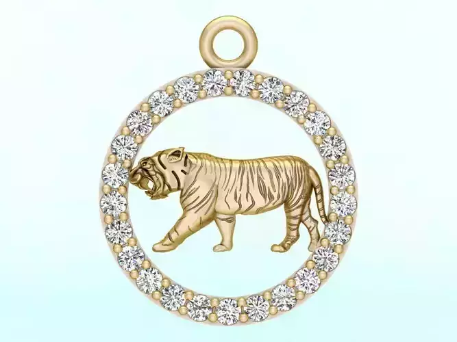 Tiger pendant 3D print model