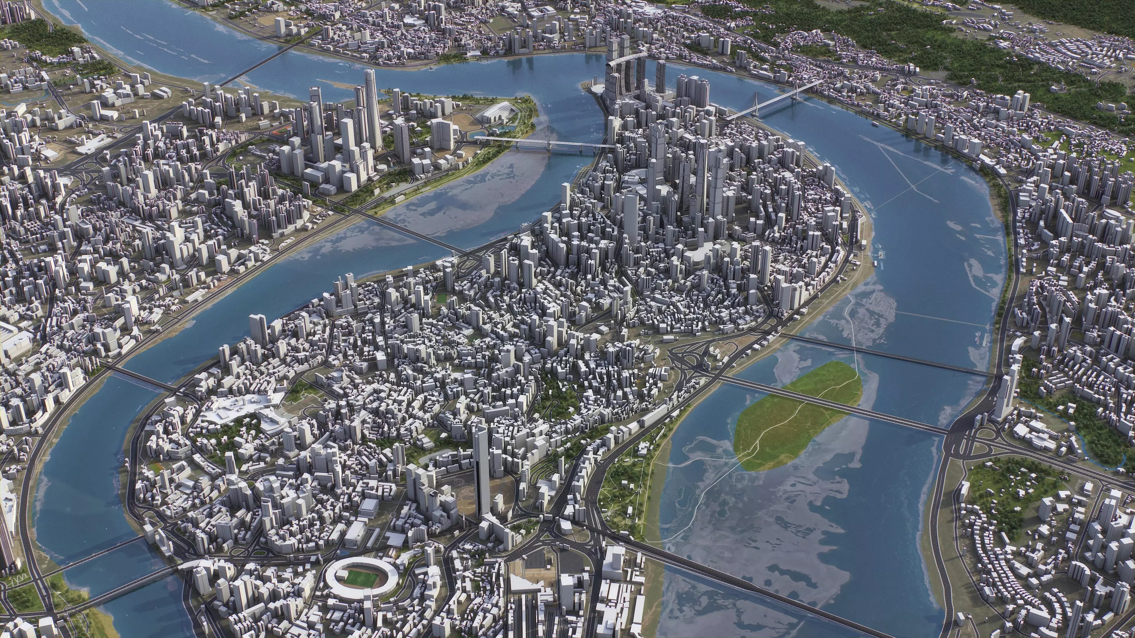 Chongqing - 3D City Model Low-poly 3D model_6