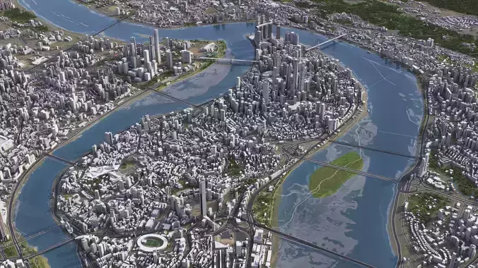 Chongqing - 3D City Model Low-poly 3D model 7
