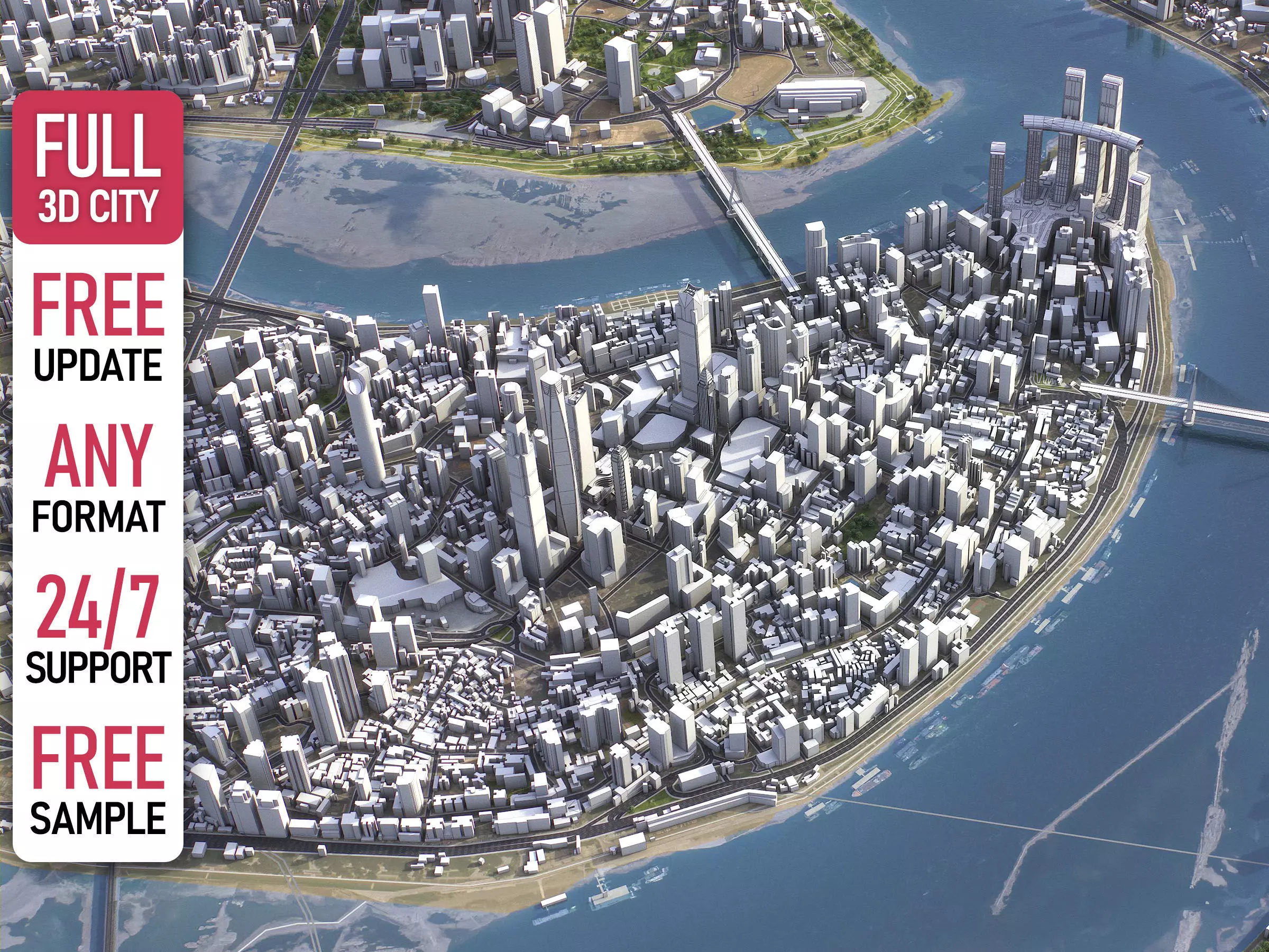 Chongqing - 3D City Model Low-poly 3D model_0