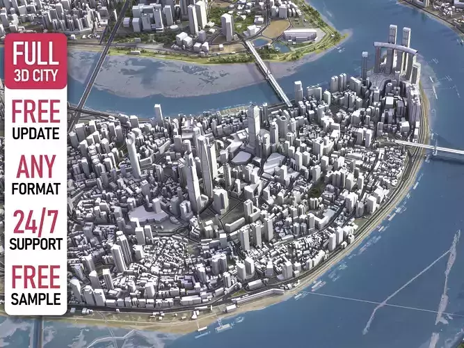 Chongqing - 3D City Model Low-poly 3D model