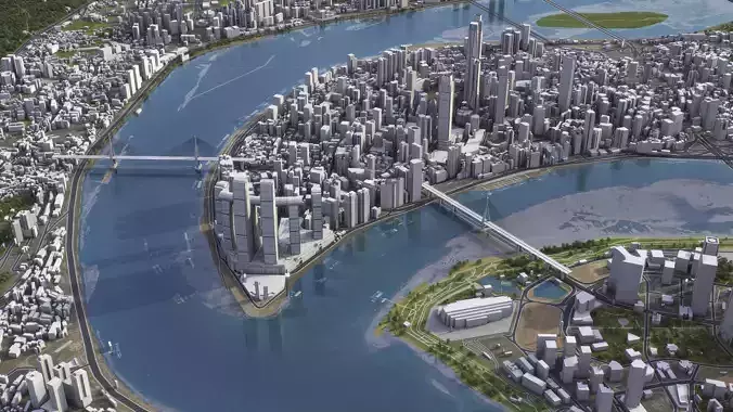 Chongqing - 3D City Model Low-poly 3D model 6