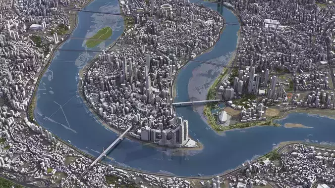 Chongqing - 3D City Model Low-poly 3D model 4