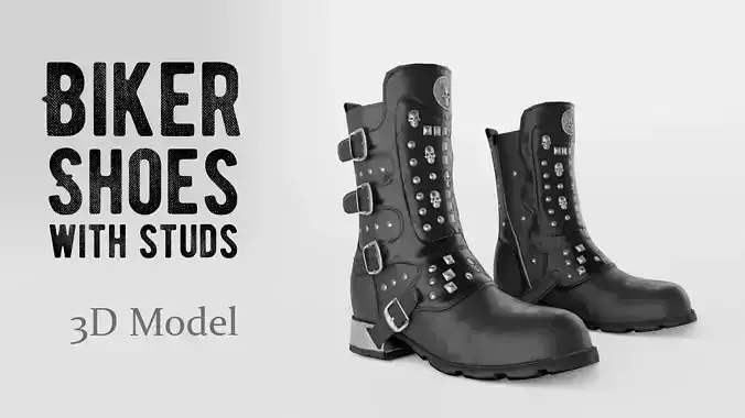 Biker shoes with studs