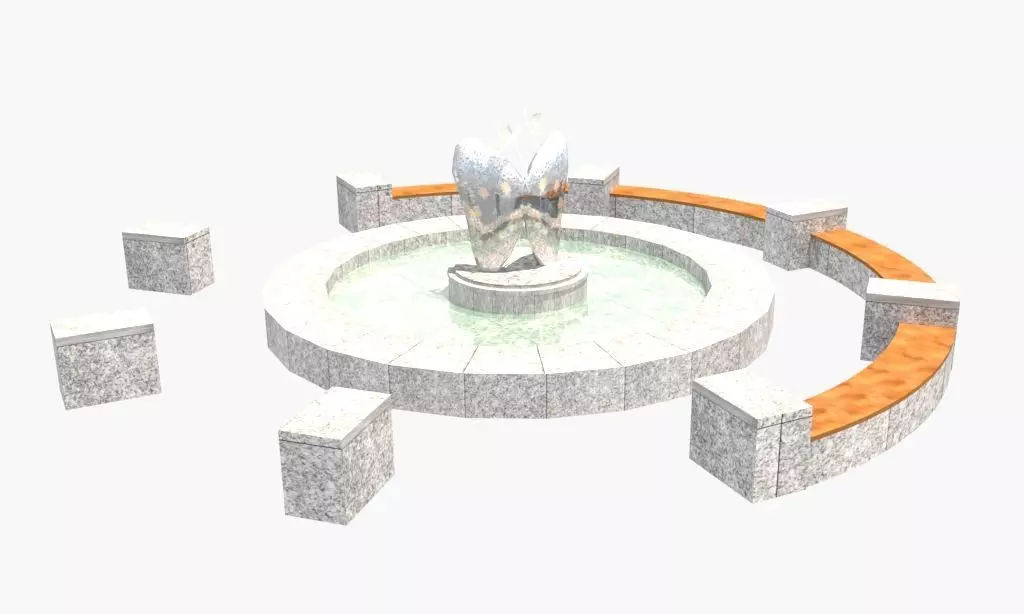 Butterfly-shaped fountain inside the Asia Culture Center Free 3D model