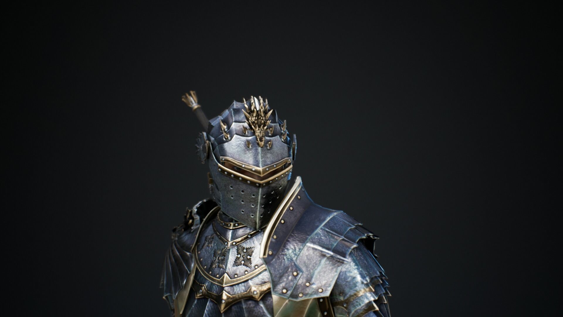 Black Knight Low-poly 3D model_4