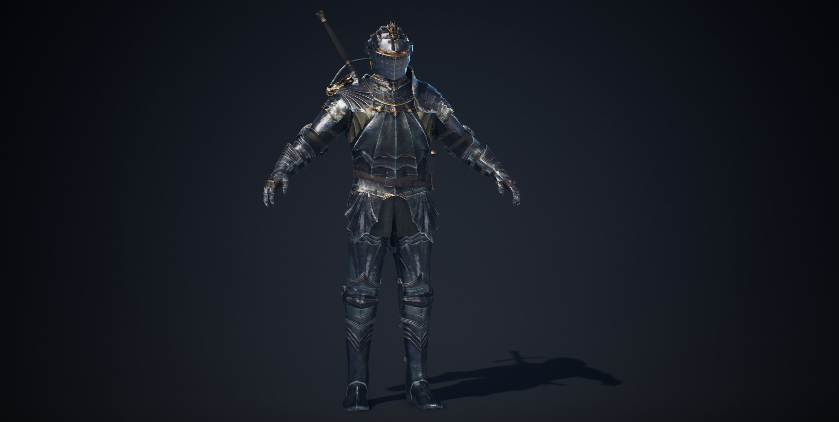 Black Knight Low-poly 3D model_29