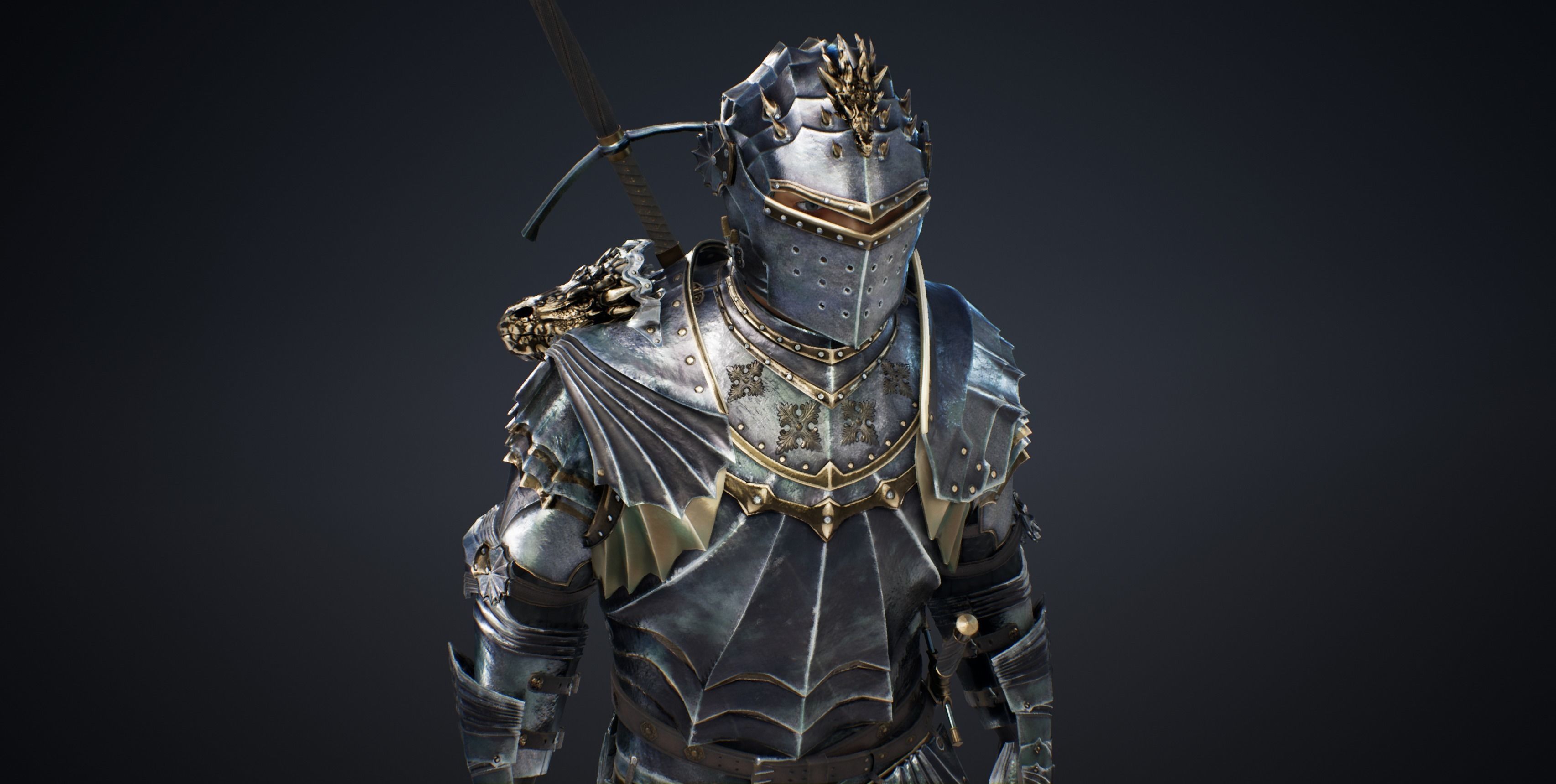 Black Knight Low-poly 3D model_30
