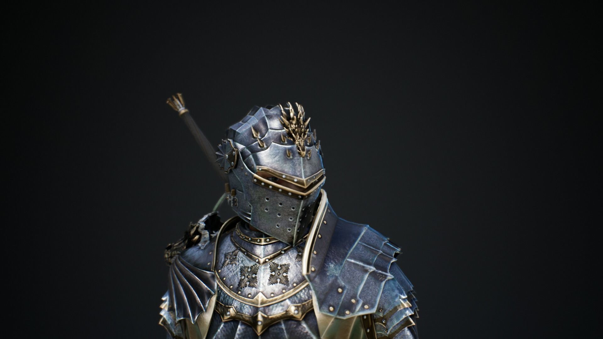 Black Knight Low-poly 3D model_14