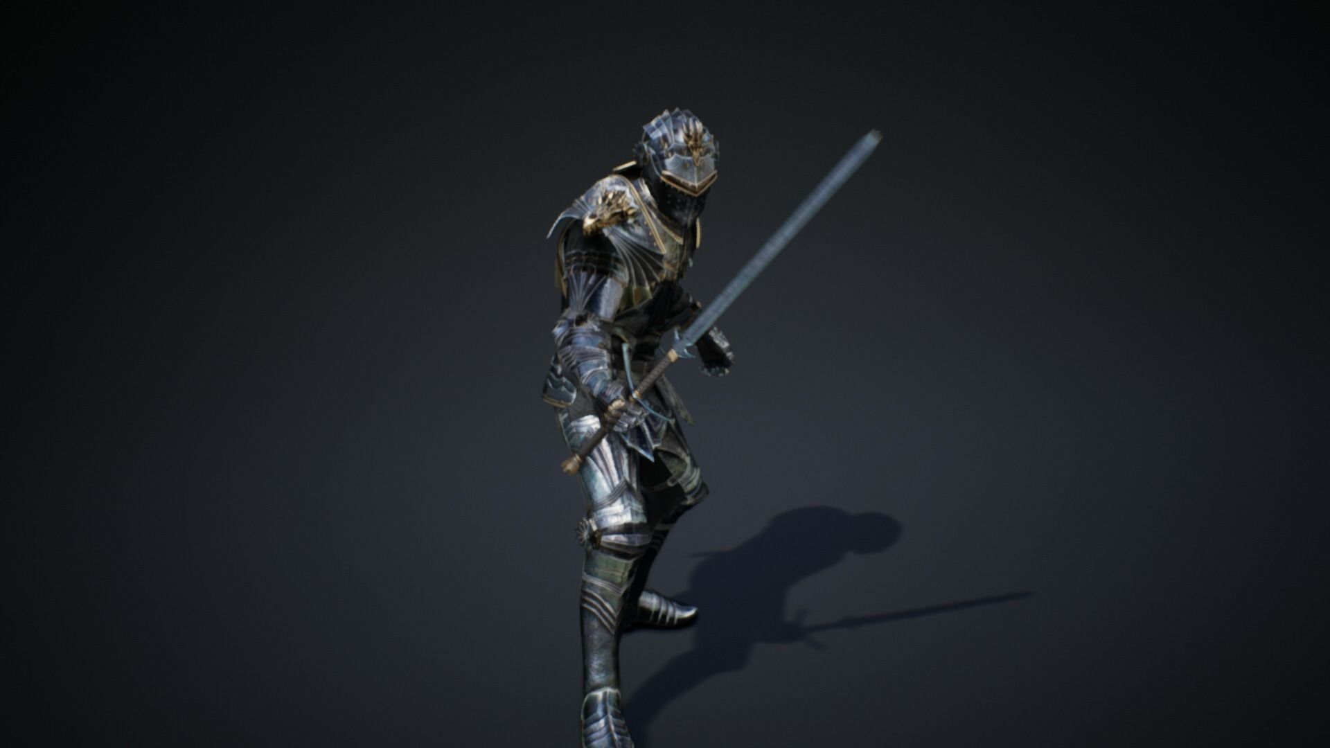 Black Knight Low-poly 3D model_24