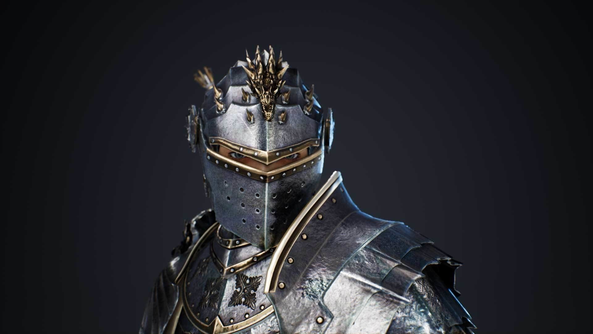 Black Knight Low-poly 3D model_3