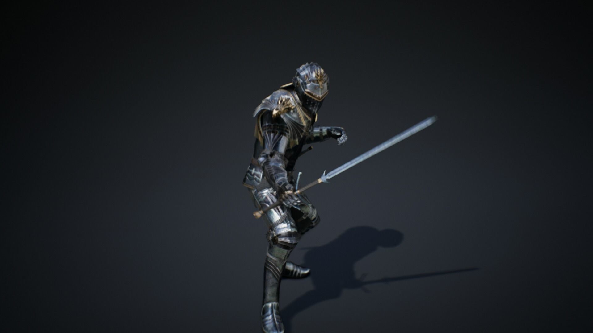 Black Knight Low-poly 3D model_17