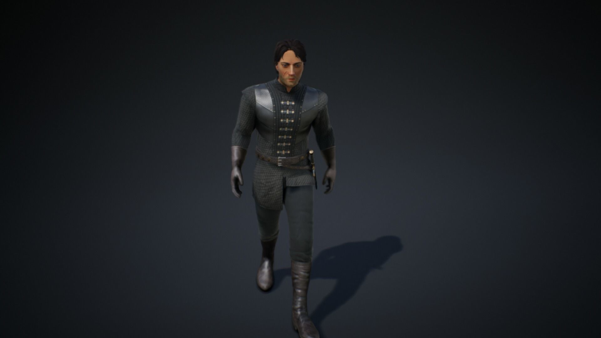 Black Knight Low-poly 3D model_10