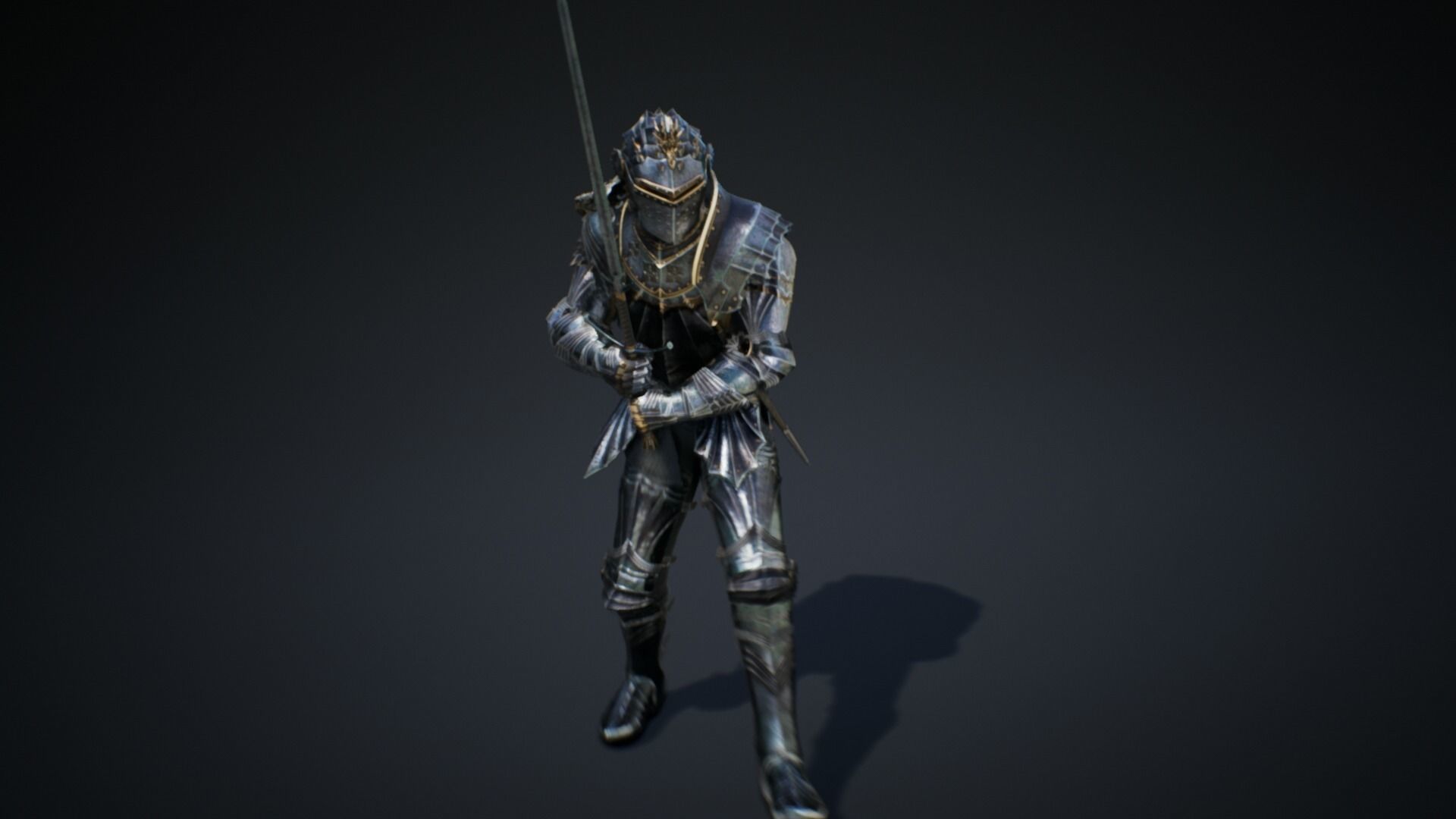 Black Knight Low-poly 3D model_12