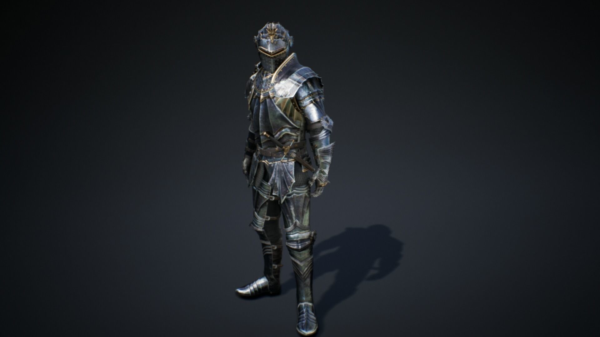 Black Knight Low-poly 3D model_5