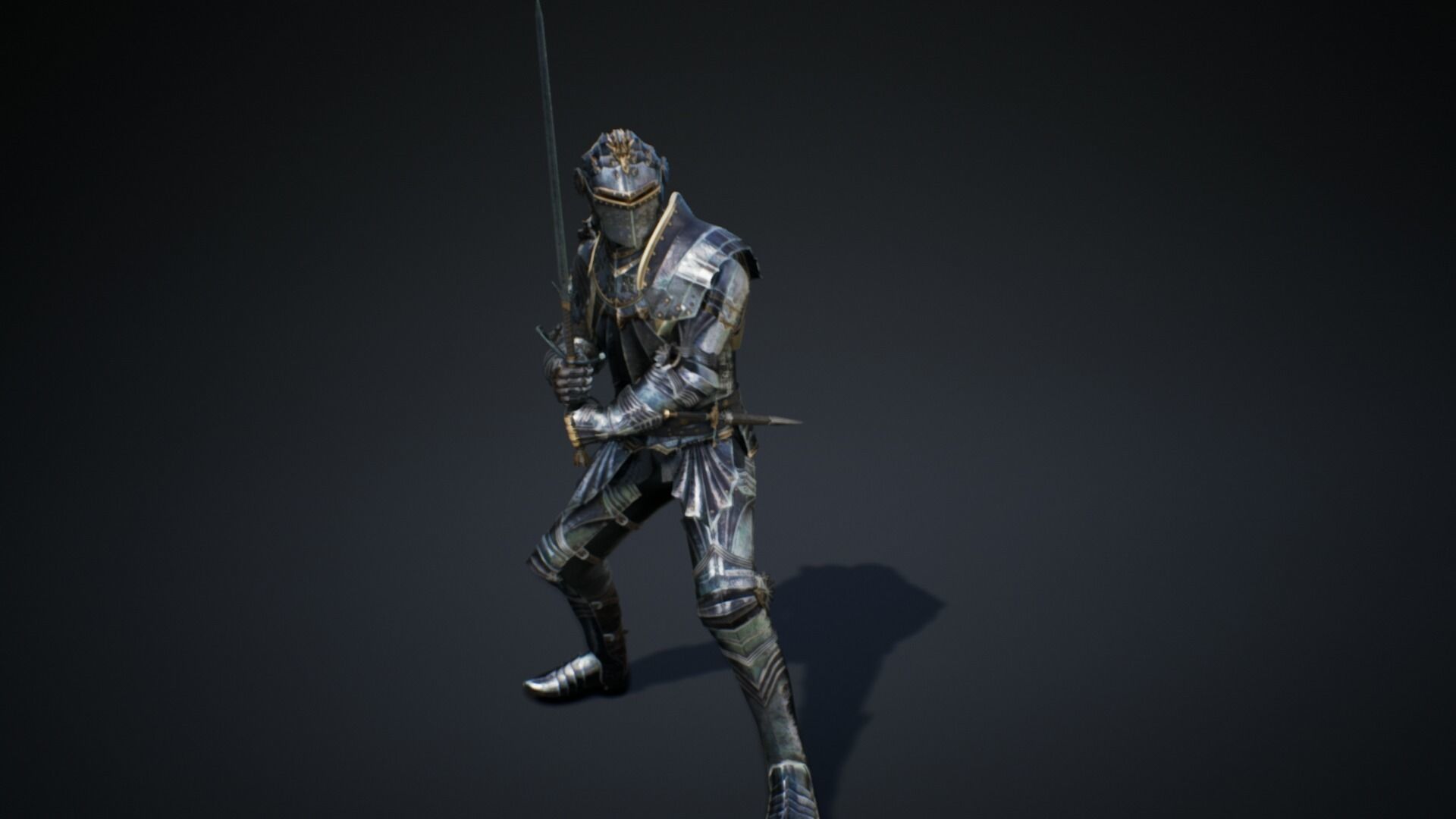 Black Knight Low-poly 3D model_13