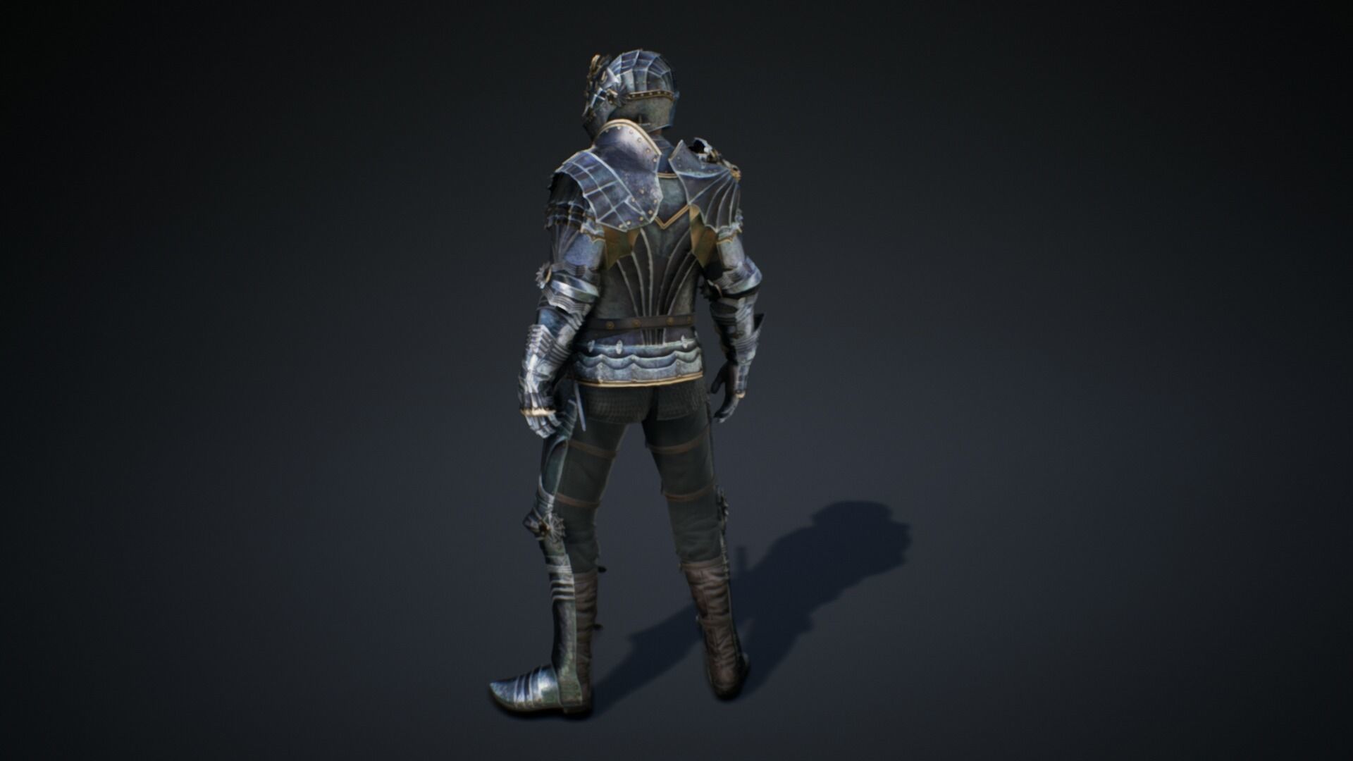 Black Knight Low-poly 3D model_7