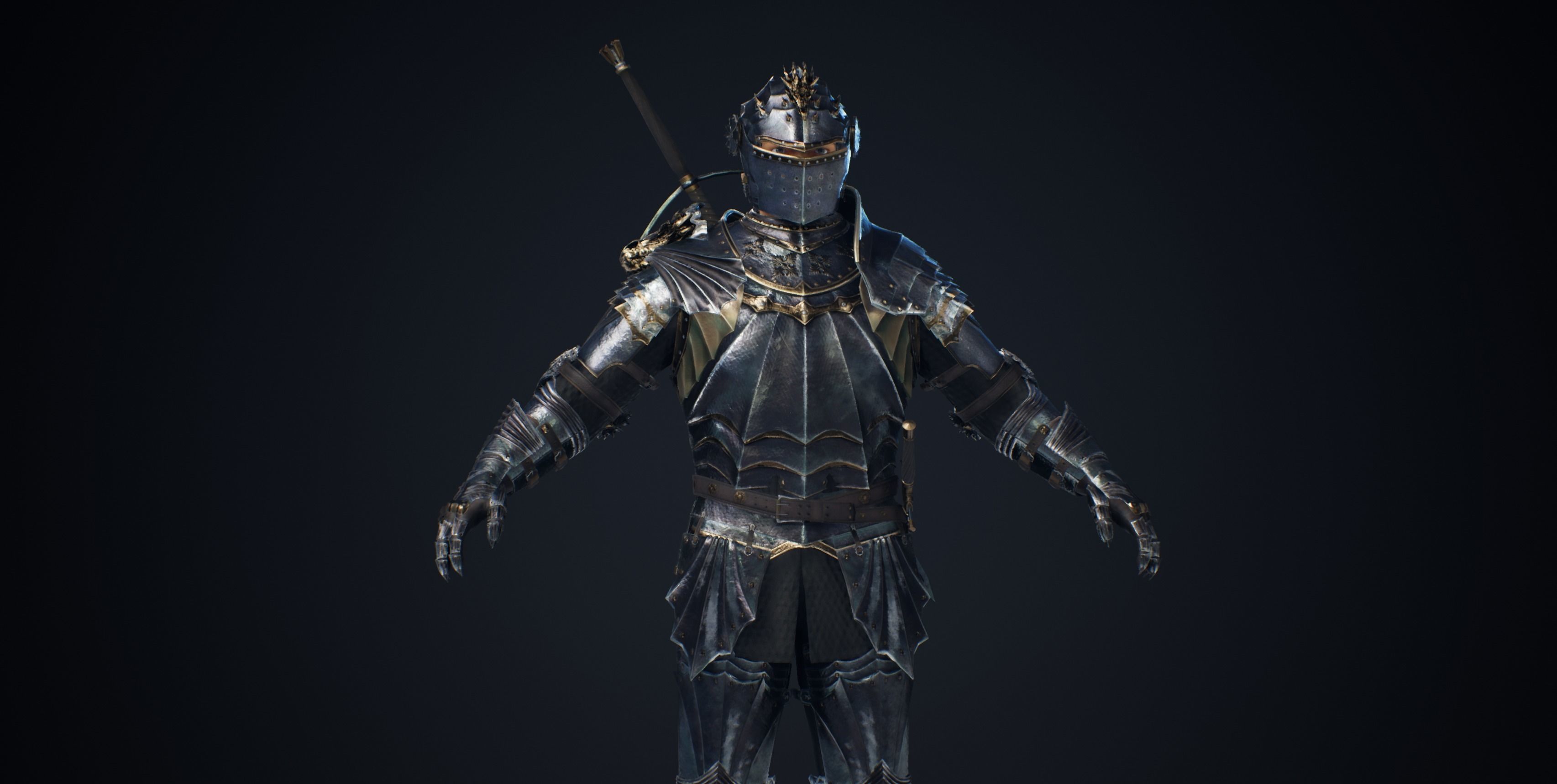 Black Knight Low-poly 3D model_28