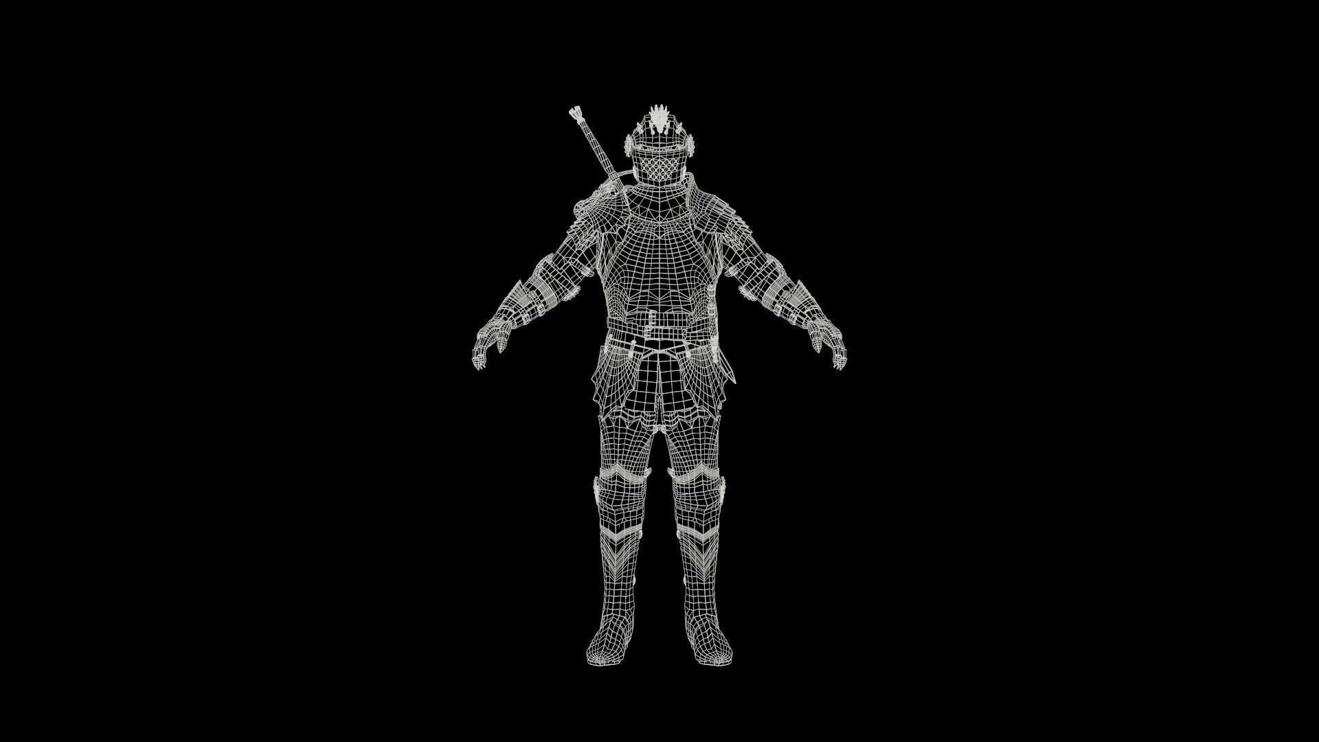 Black Knight Low-poly 3D model_40