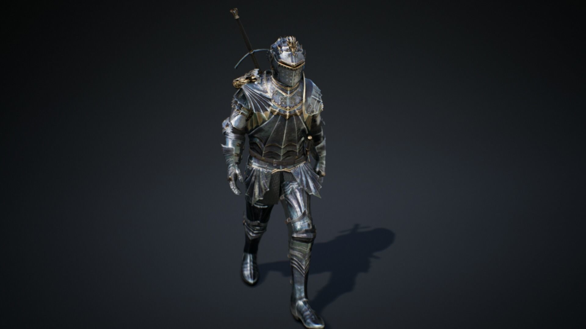Black Knight Low-poly 3D model_20