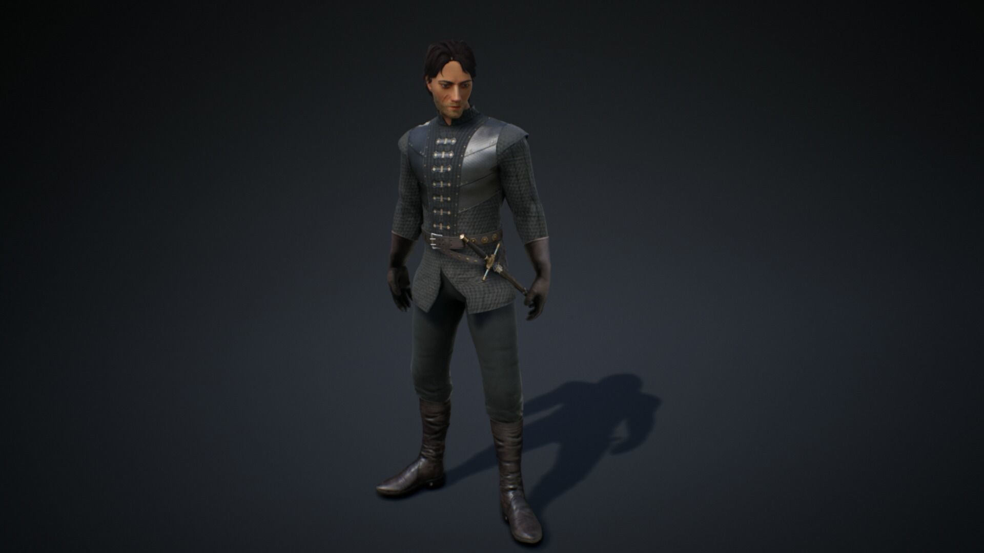 Black Knight Low-poly 3D model_8