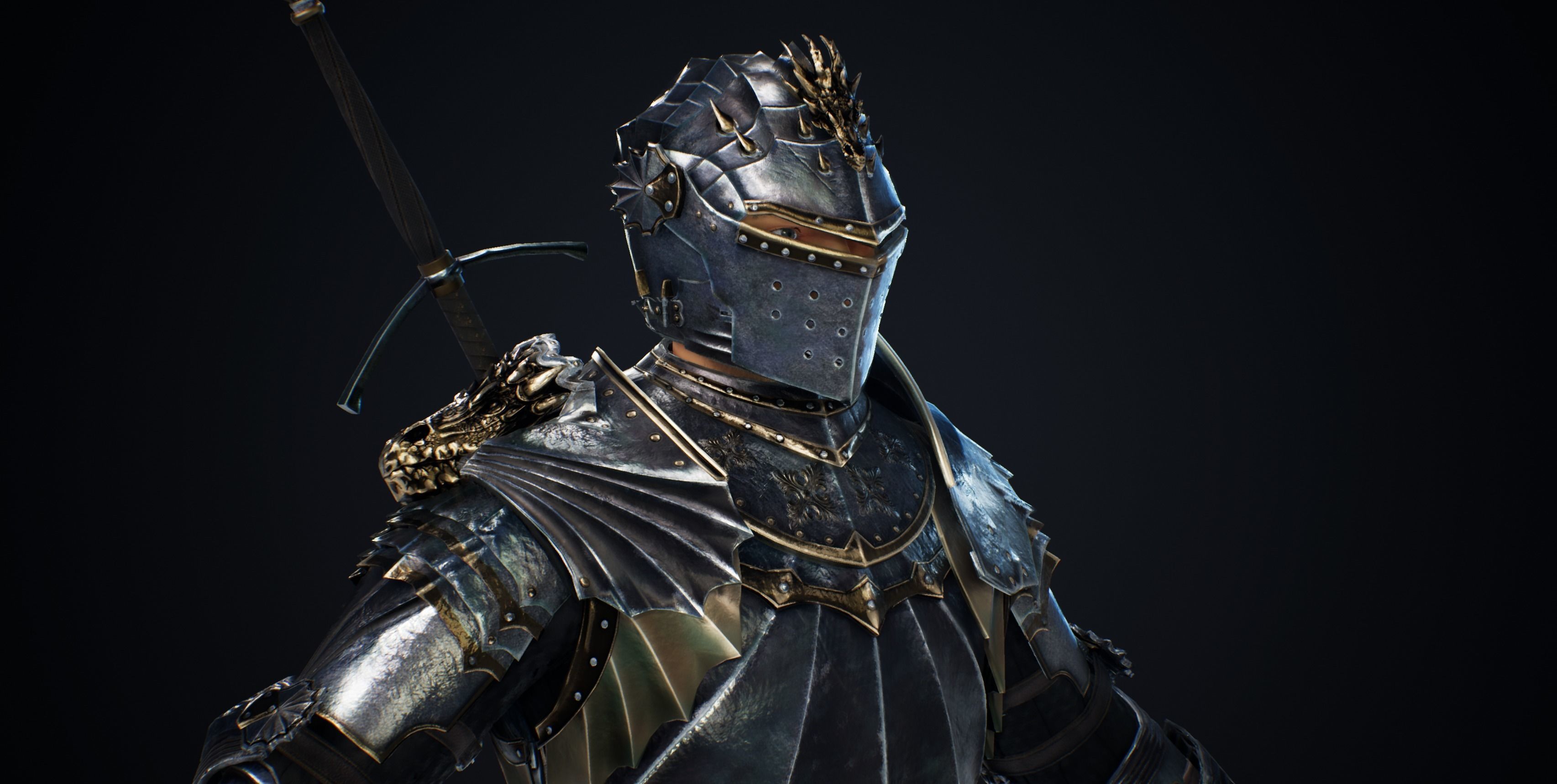 Black Knight Low-poly 3D model_34