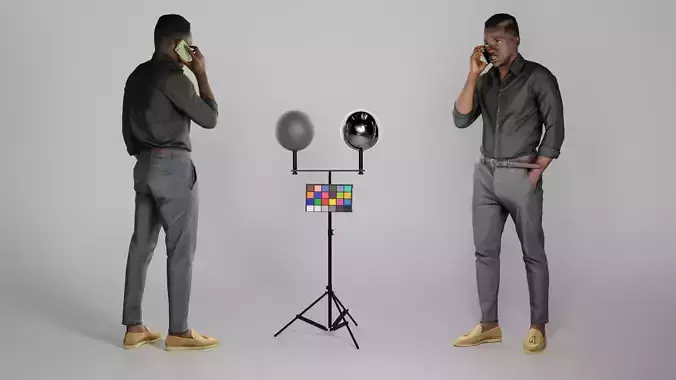 Angry man talking on mobile phone 240