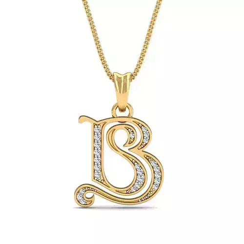 B S Initial  Diamond Pendant 