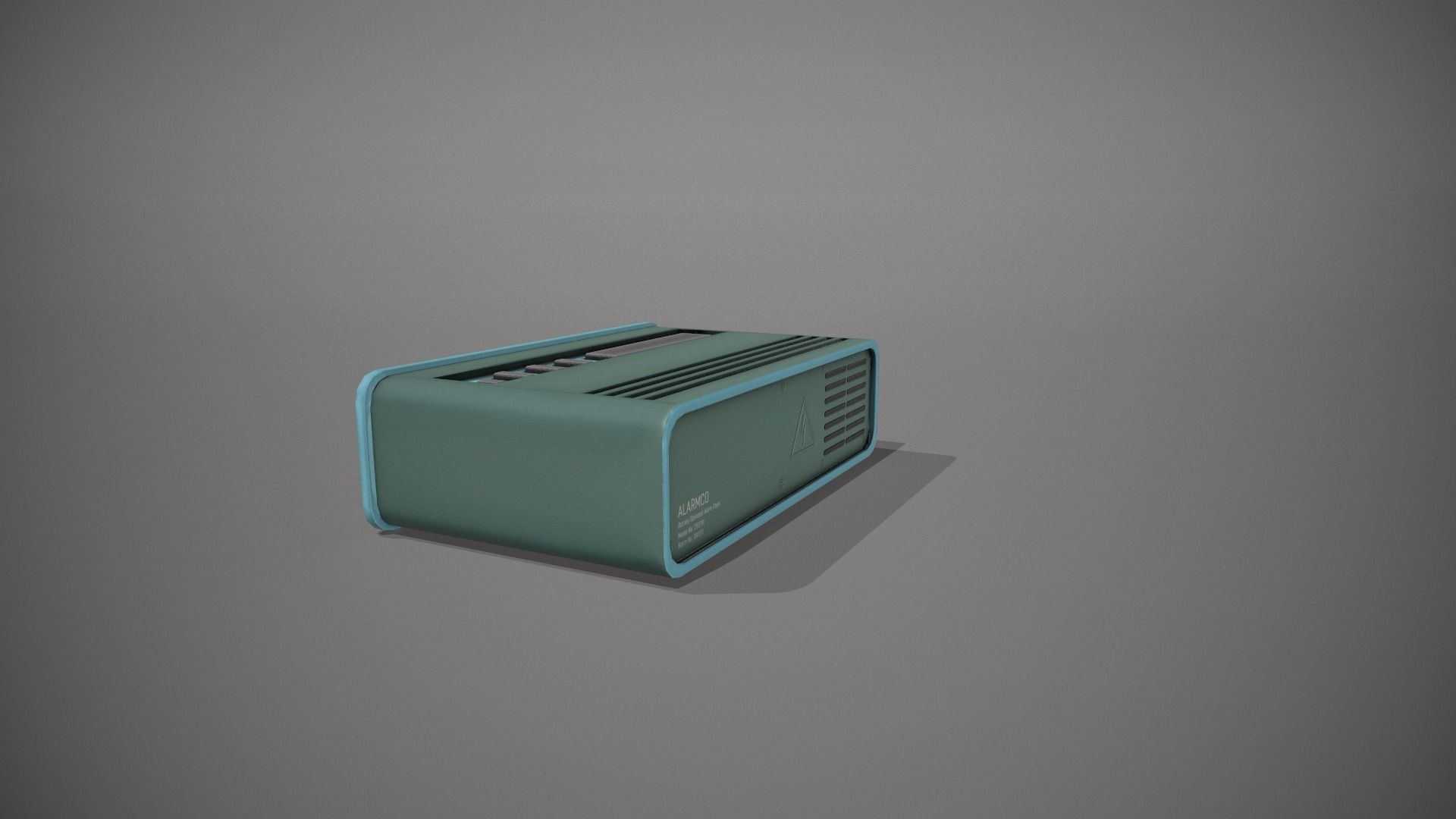 Blue Stylized Digital Alarm Clock Low-poly 3D model_8