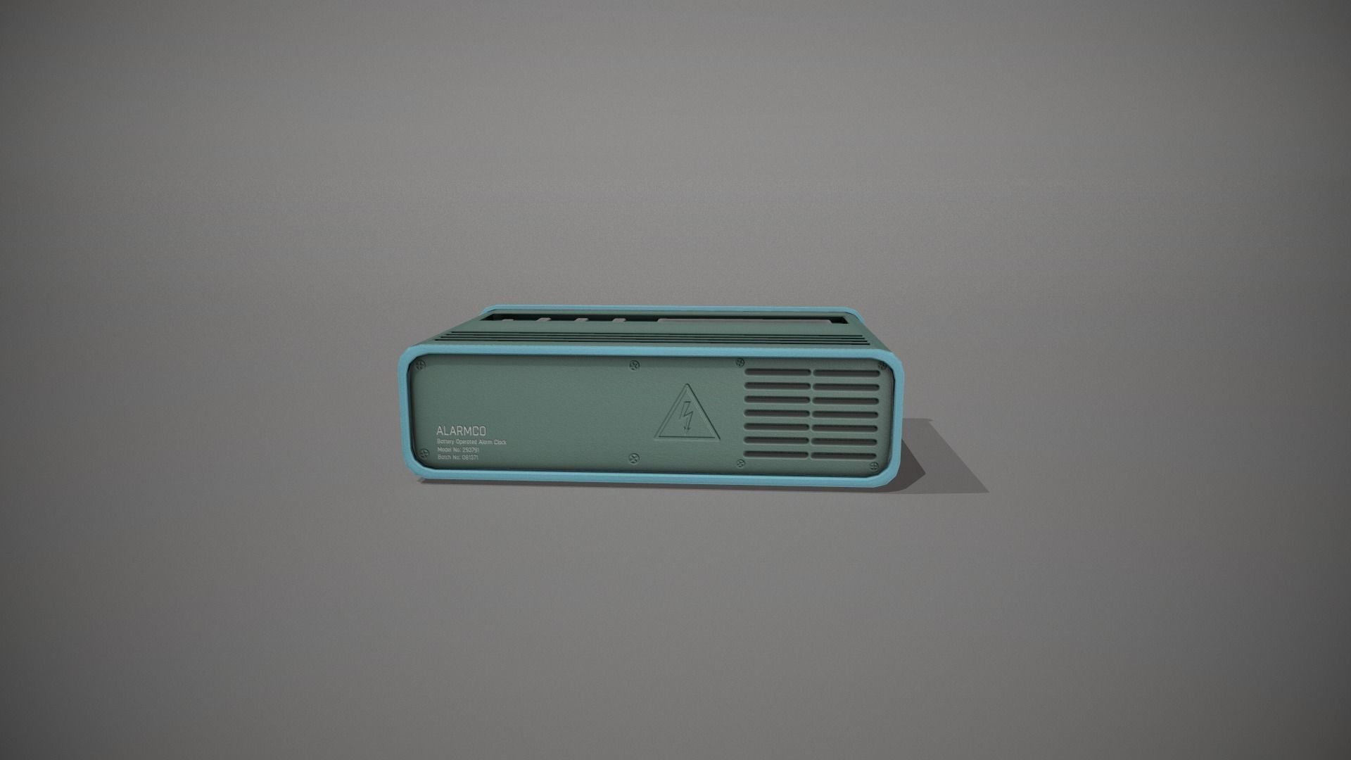 Blue Stylized Digital Alarm Clock Low-poly 3D model_6