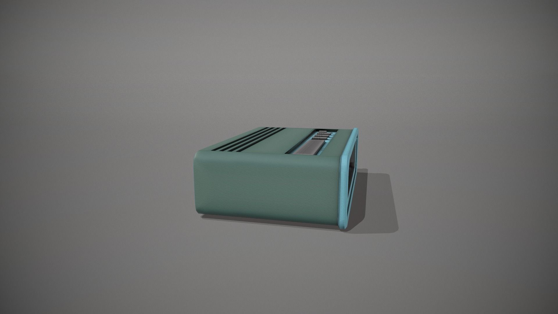 Blue Stylized Digital Alarm Clock Low-poly 3D model_3